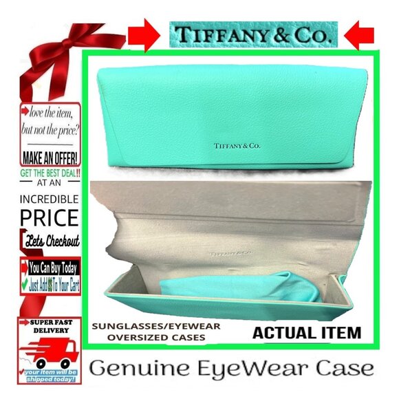🛑TIFFANY & CO. Designer ➕🆒 SUNGLASSES CASE Leather EYEGLASSES BOX 💸BUY NOW‼️ - Picture 3 of 12